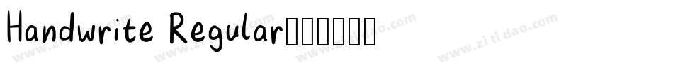Handwrite Regular字体转换
